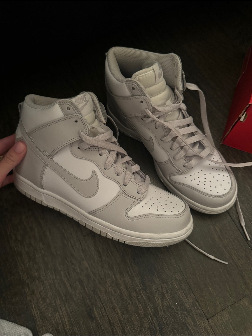Nike High-Top Sneakers in Light Gray and White only worn once